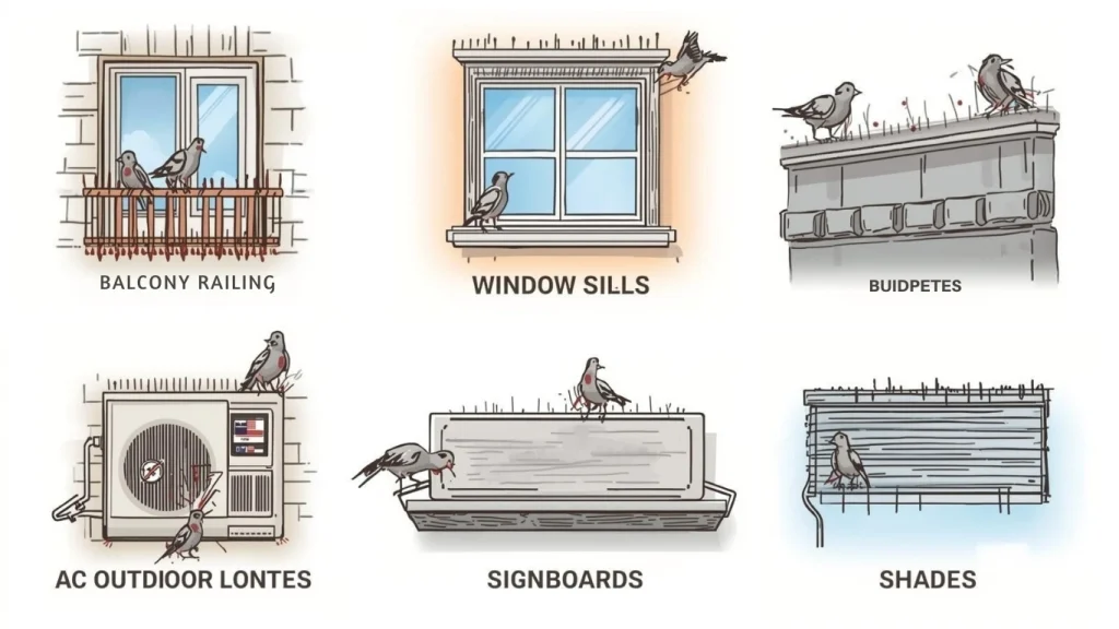 Where Bird Spikes Are Used Image